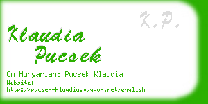 klaudia pucsek business card